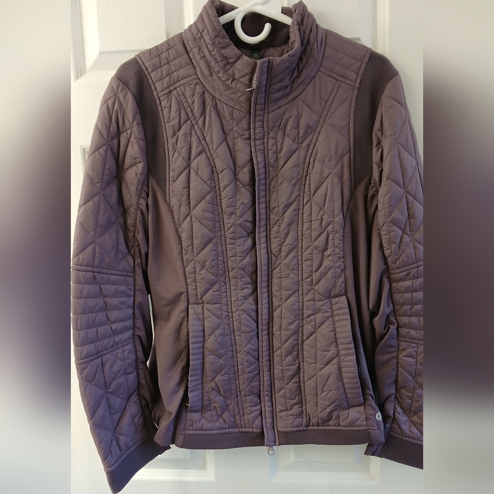 90 Degree Quilted Nylon Jacket – Size XL – Dusty Purple – Stretch Knit Accents